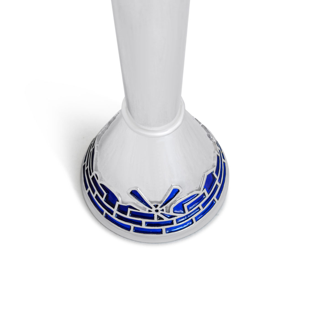 CANDLESTICKS - Personalized Silver Modern Candlesticks with Jerusalem in Enamel