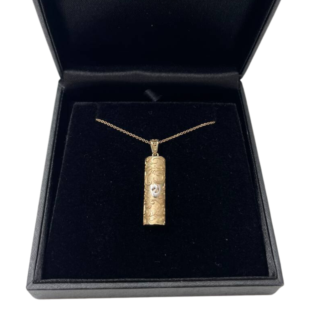Mezuzah with Shin Pendant for Protection - 14K Gold