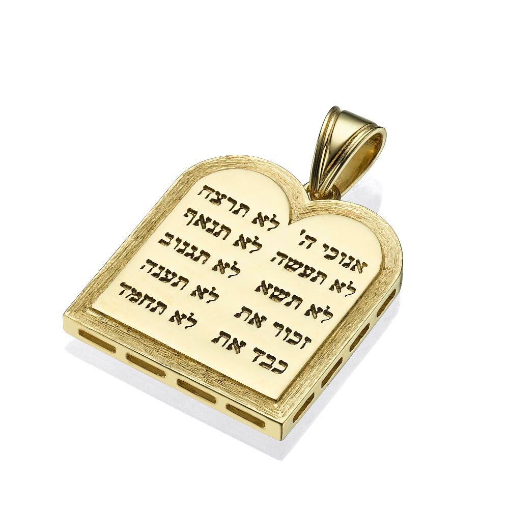 Ten Commandments 14k Yellow Gold Pendant