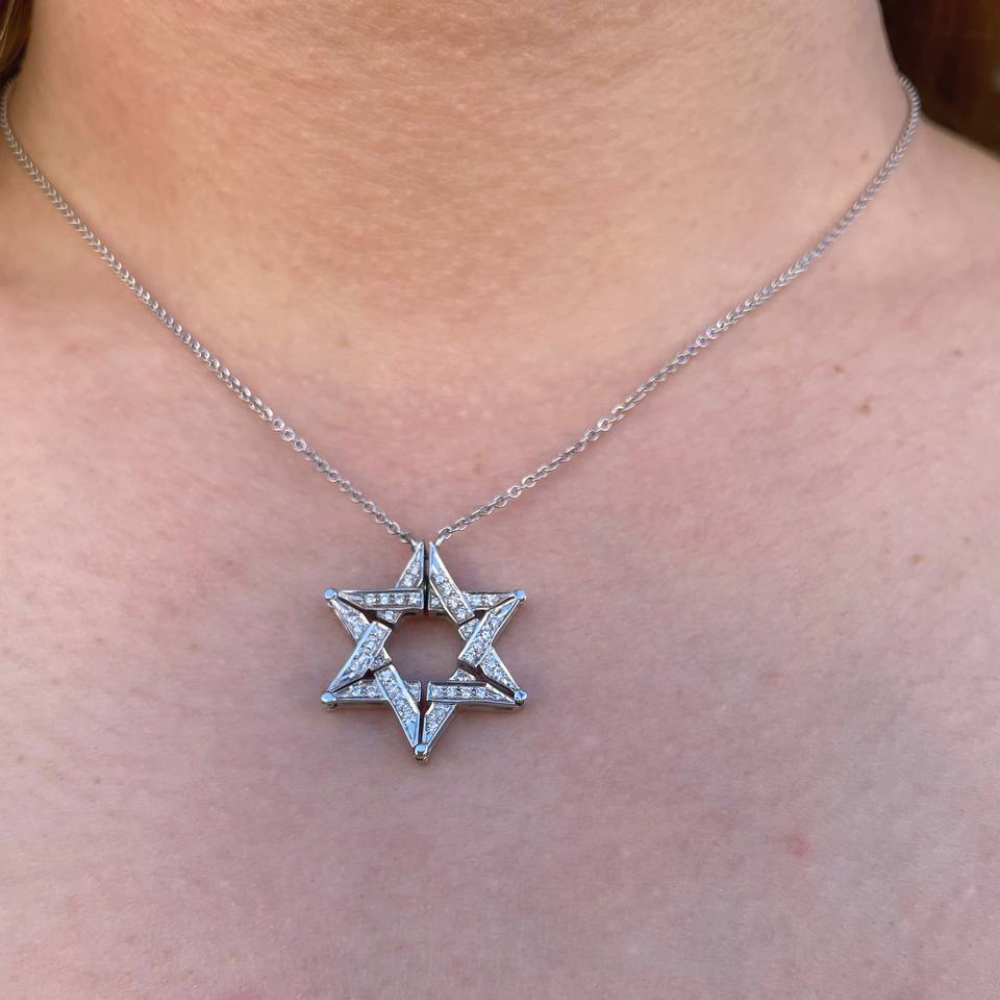 Butterfly Jewish Star of David Purple Opal Necklace, Pull Apart Butterfly  Necklace - Etsy