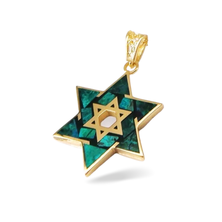 Eilat Star of David Pendant in 14K Gold