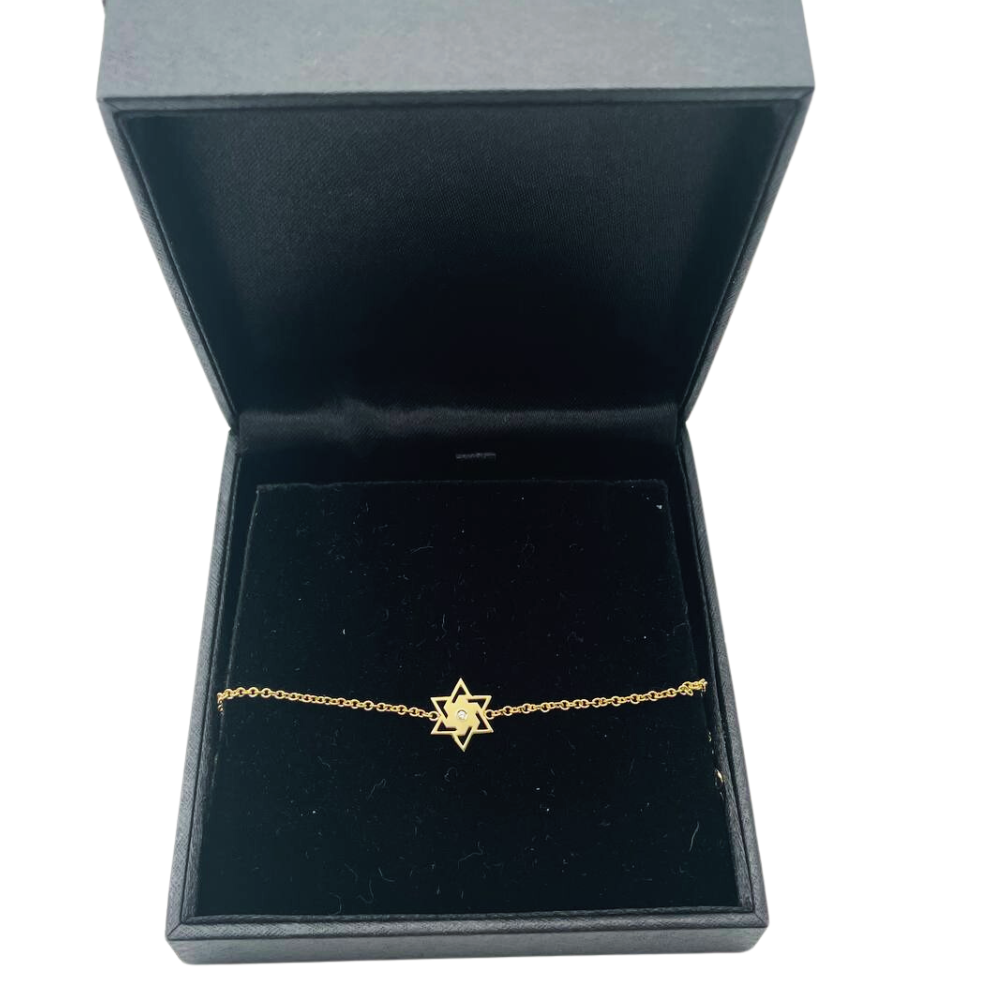 Diamond Star of David Chain Bracelet in 14K Gold | Baltinester Jewelry