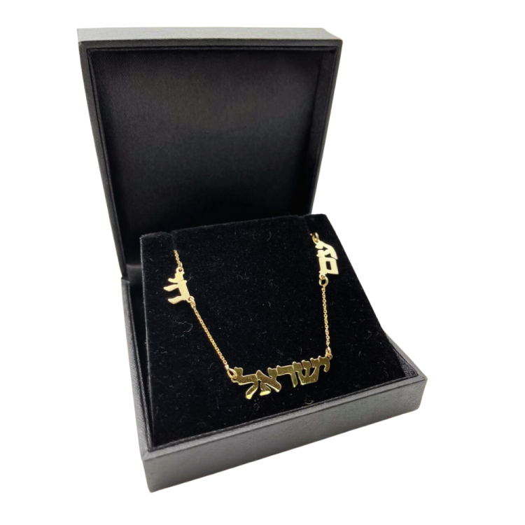 Am Israel Chai Necklace in 14K Gold