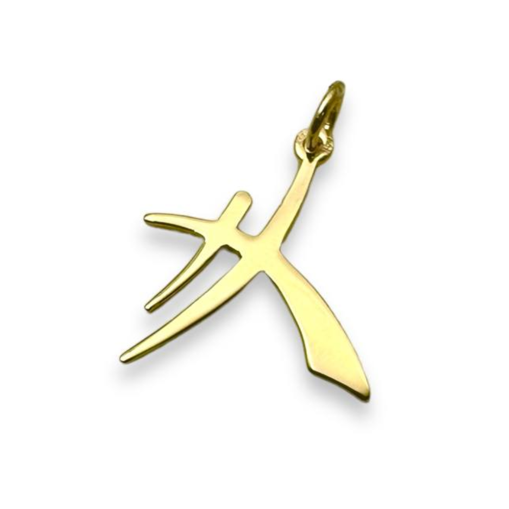 Hebrew Chai Pendant in Chinese Style Font - 14K Gold