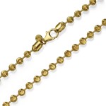14K Gold Medium Diamond Cut Ball Chain - 4 MM