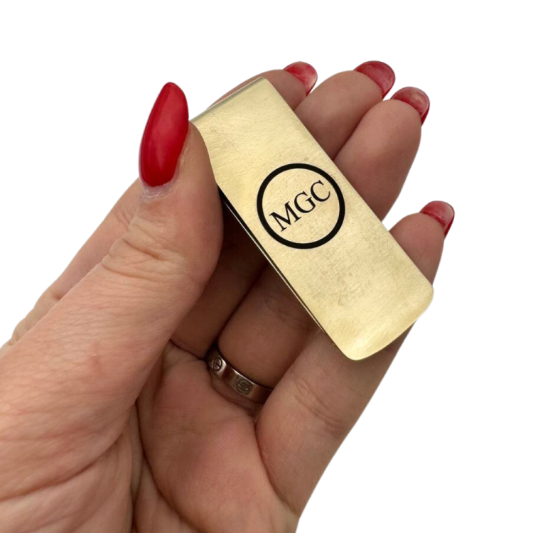 Personalized Money Clip in Heavyweight Solid 14K Gold